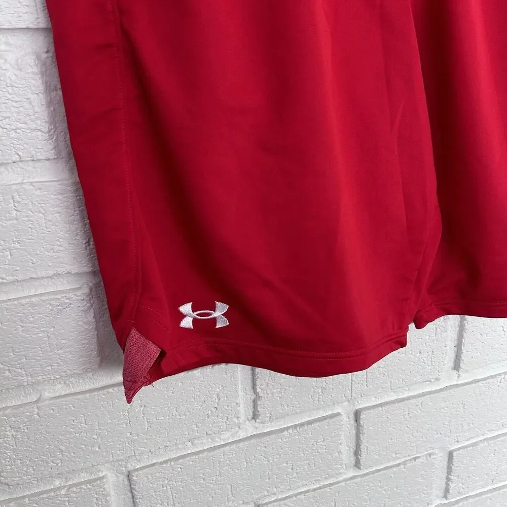 Under Armour Basketball Shorts Red Mens Large Loose Pockets